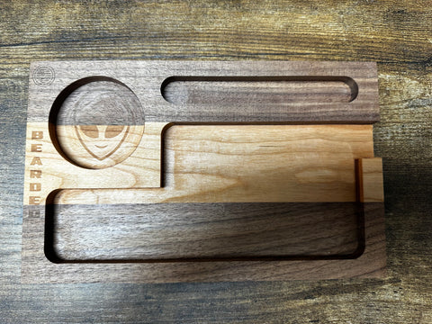 Authentic Wooden Rolling Tray With Alien Logo