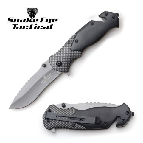 Snake Eye Tactical Spring Assist Knife - Black