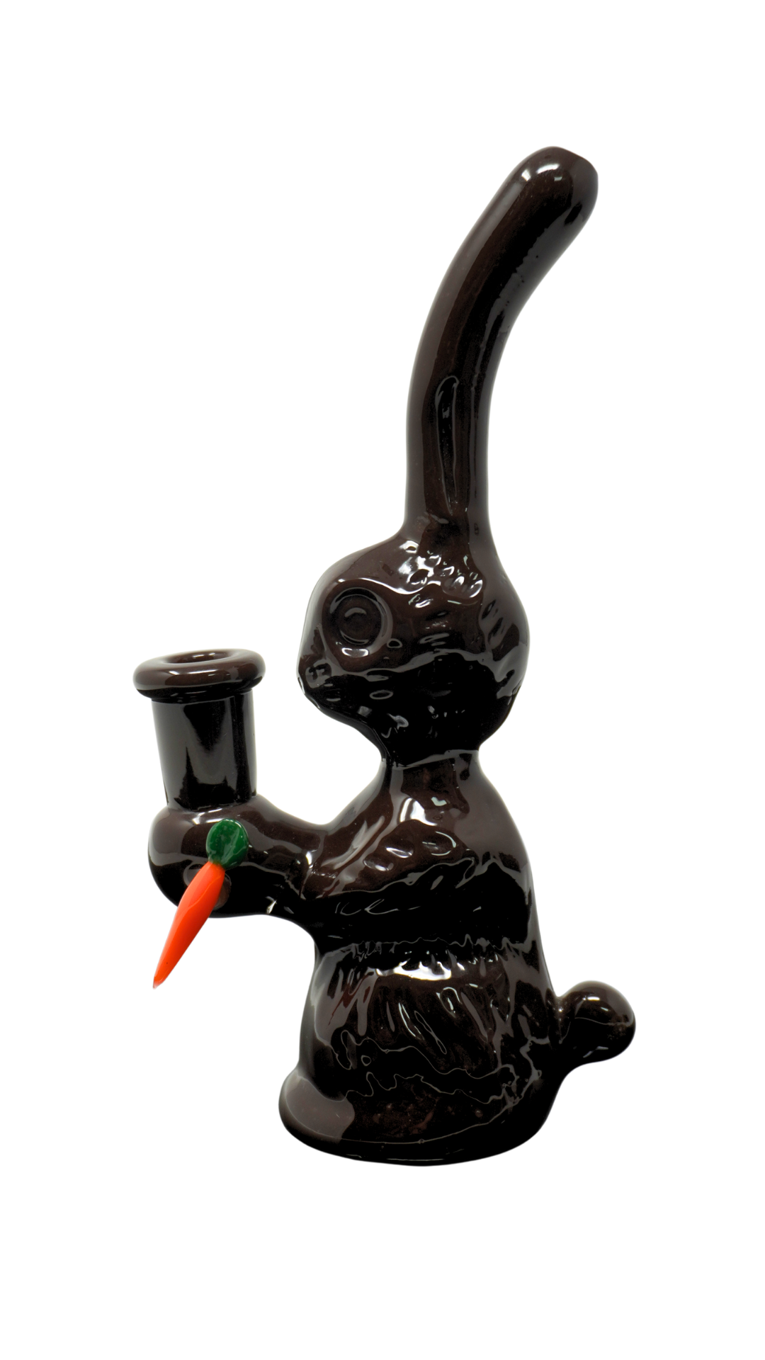 Brown Rabbit Heady Water Pipe 10mm Carrot Accent 6 3/4"