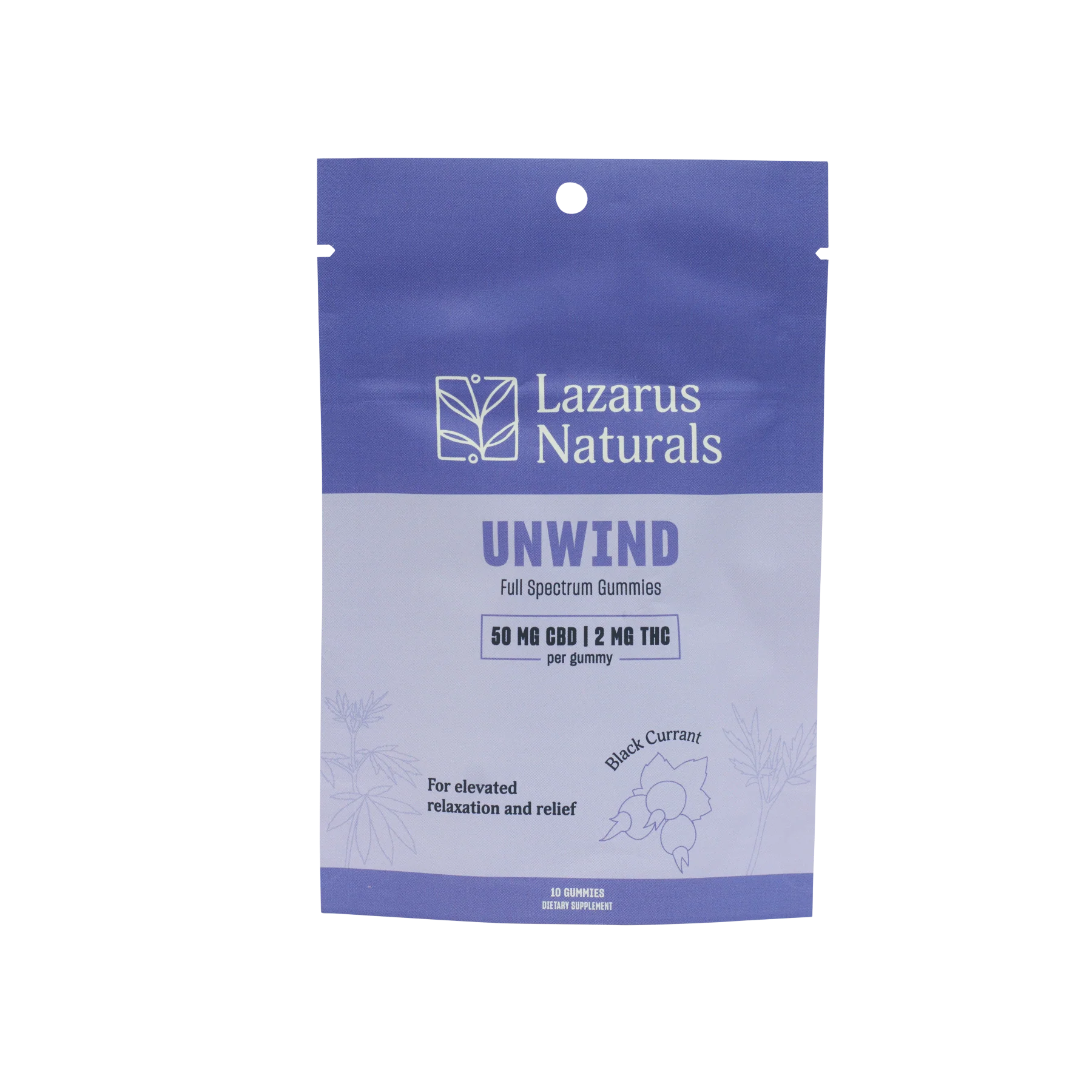Lazarus Naturals Full Spectrum CBD Gummies - Unwind- Black Currant