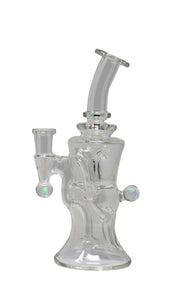 Iridescent Glass : 8" Gilcycler w/ Double Opal - Clear