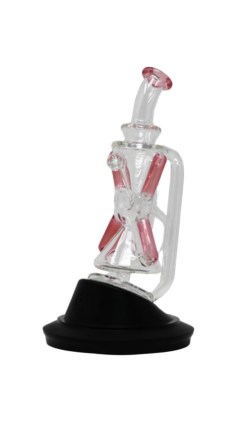 Iridescent Glass x Ion Glass : Le Superior XCR Puffco Peak Attachment - Le Faceted Telemagenta
