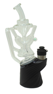 Iridescent Glass Superior 2x2 Recycler Puffco Peak Attachment
