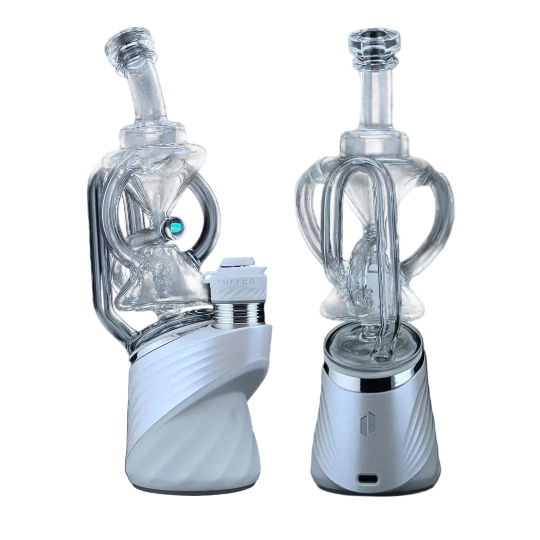 Iridescent Glass - Hourglass Recycler Puffco Peak Attachment