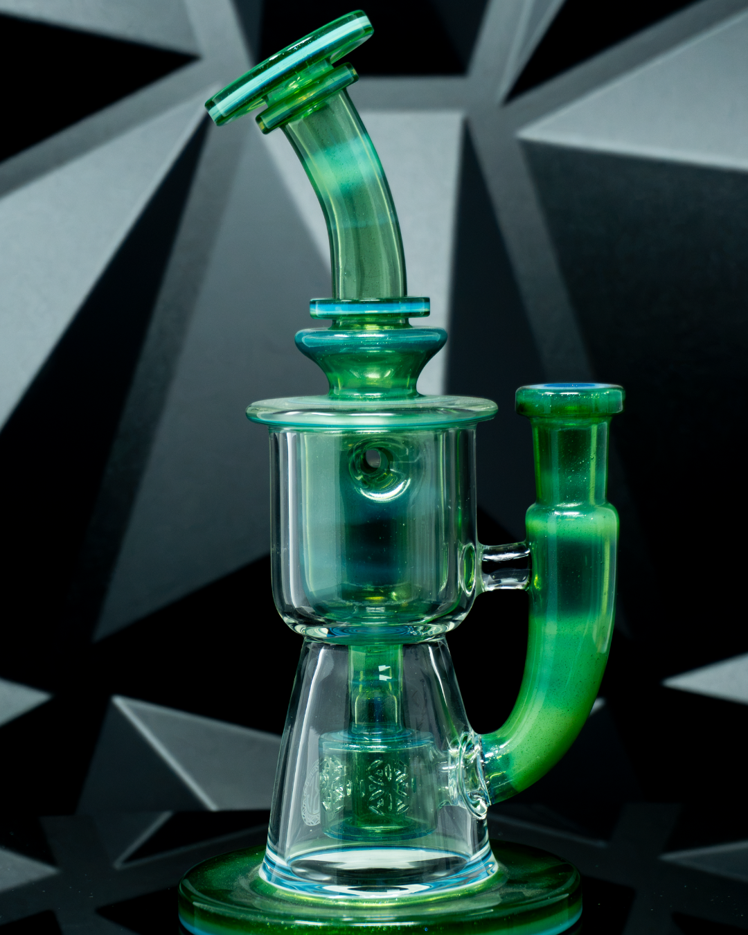 Fat Boy Glass - Mini Taurus V1 - Green Star Dust Over Ghost