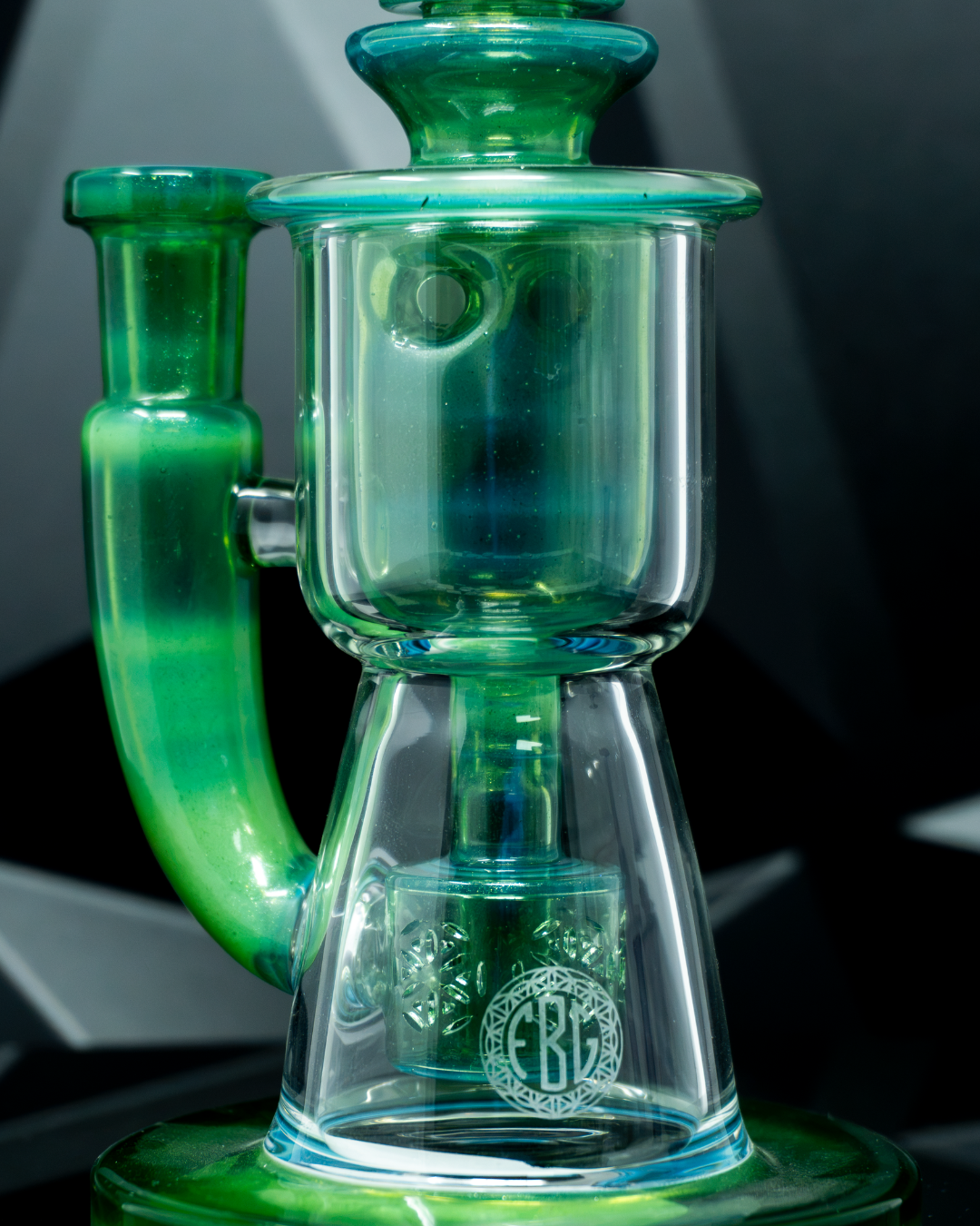 Fat Boy Glass - Mini Taurus V1 - Green Star Dust Over Ghost