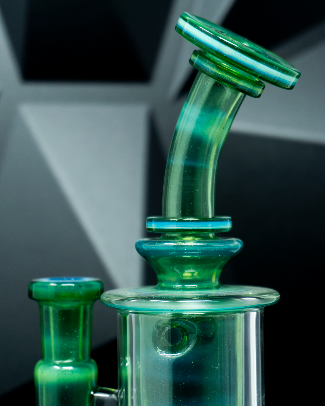 Fat Boy Glass - Mini Taurus V1 - Green Star Dust Over Ghost
