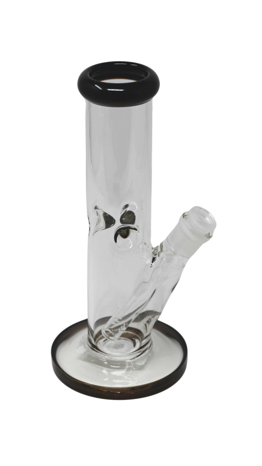 WP 148 - 10" Clear Glass Dot Color Straight Water Pipe