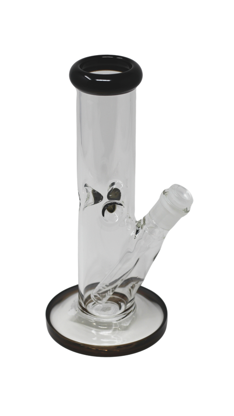 WP 148 - 10" Clear Glass Dot Color Straight Water Pipe