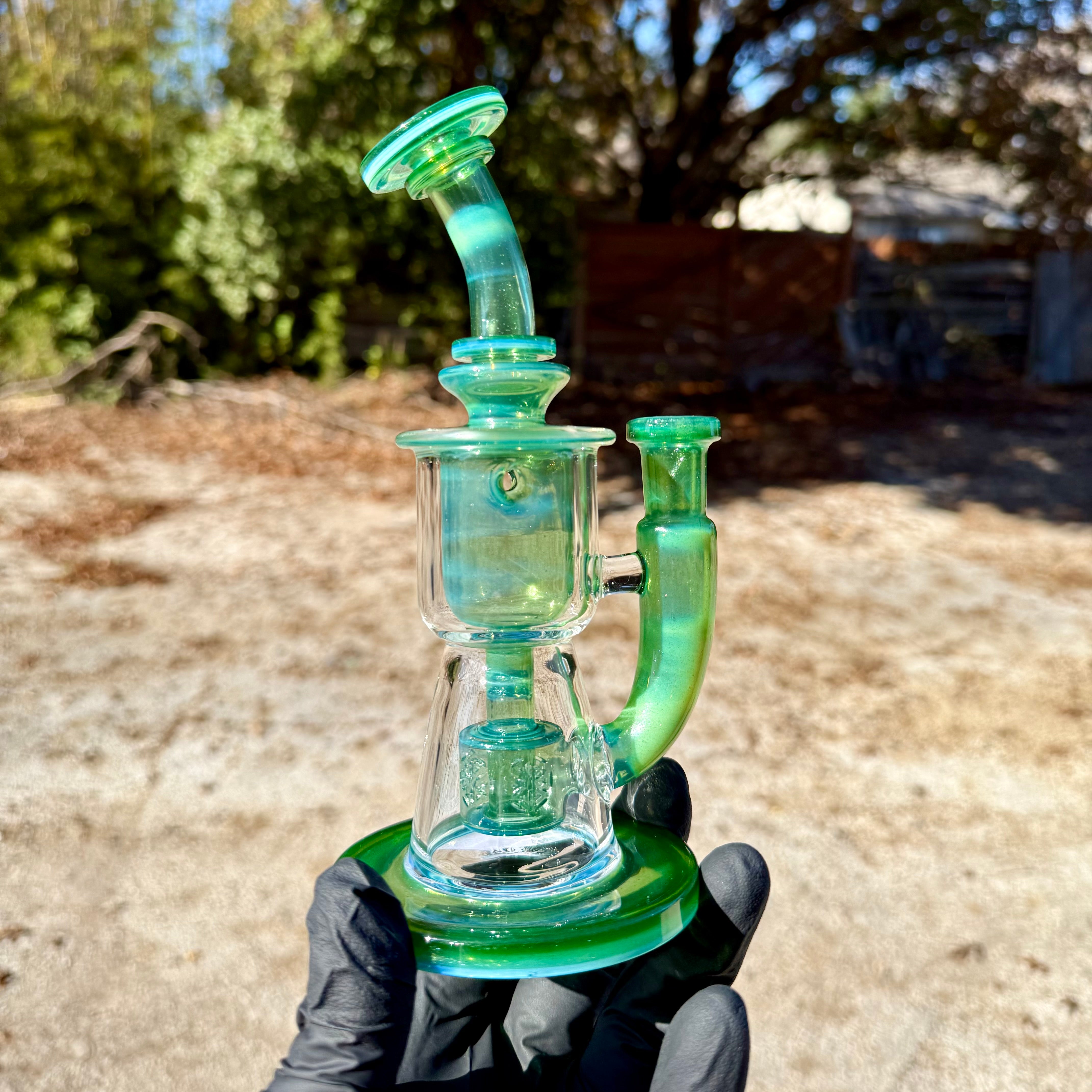 Fat Boy Glass - Mini Taurus V1 - Green Star Dust Over Ghost