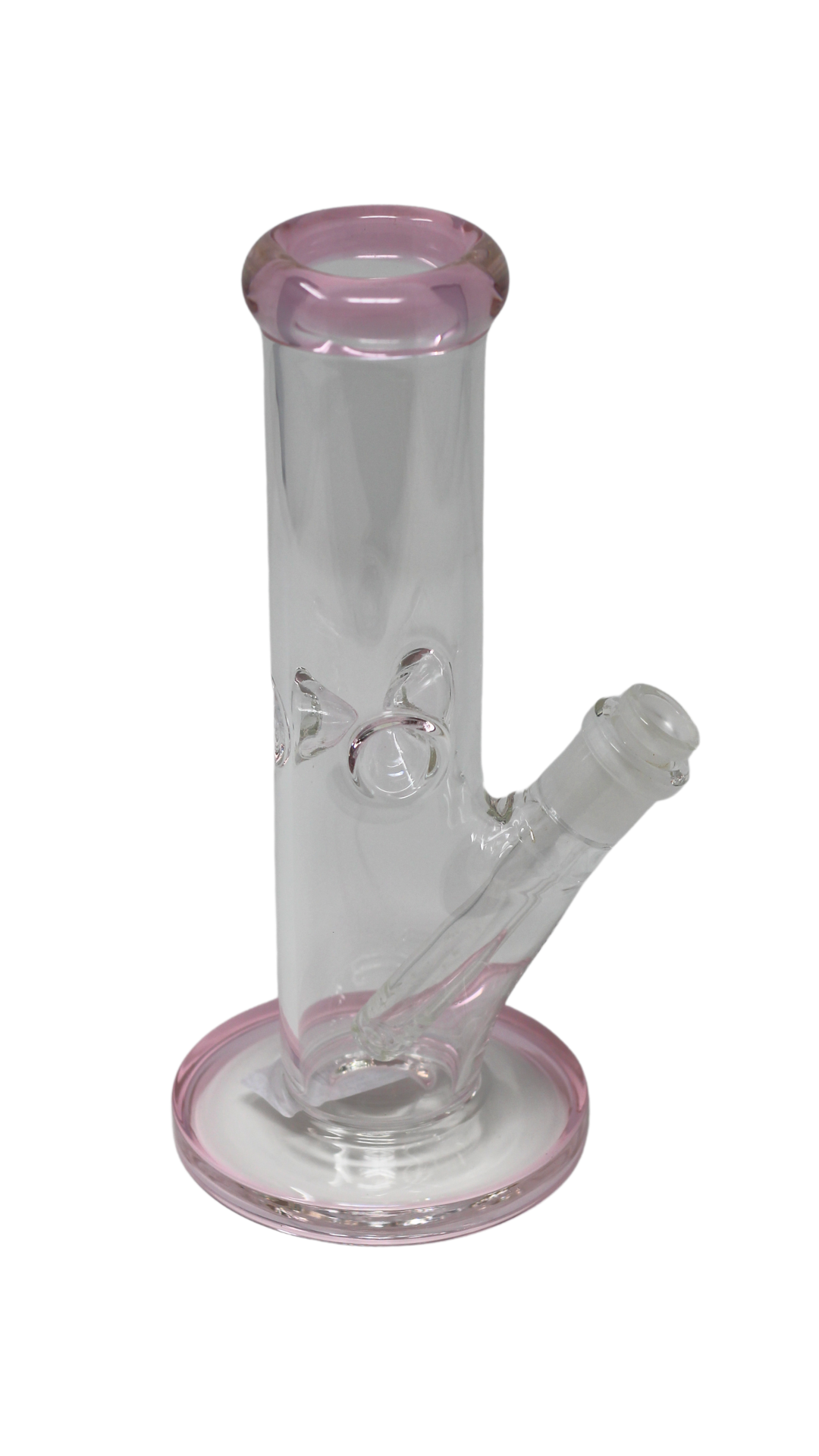 WP 148 - 10" Clear Glass Dot Color Straight Water Pipe