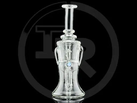 Iridescent Glass: 8″ Clear Gilcycler w/ Double Opal