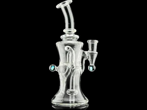 Iridescent Glass: 8″ Clear Gilcycler w/ Double Opal