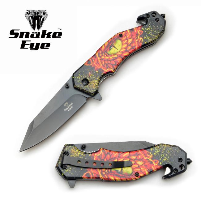 Snake Eye Tactical Rescue Style DR Spring Assist Knife- Snake Eye