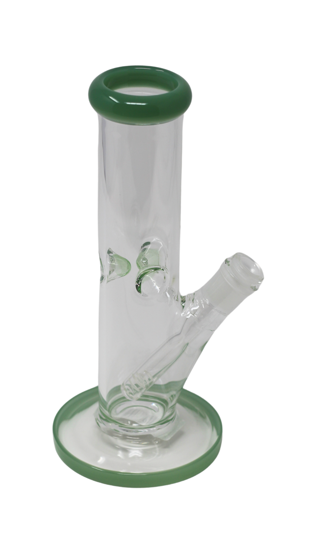 WP 148 - 10" Clear Glass Dot Color Straight Water Pipe