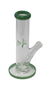 WP 148 - 10" Clear Glass Dot Color Straight Water Pipe