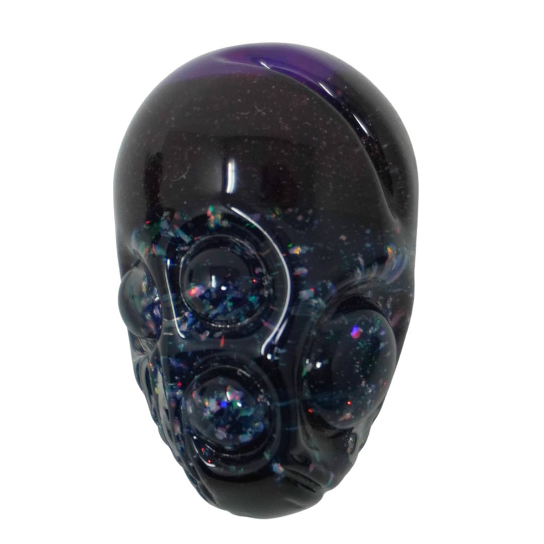 Elc Glass Dragon Egg Carb Cap - Purple/Black w Crushed Opal
