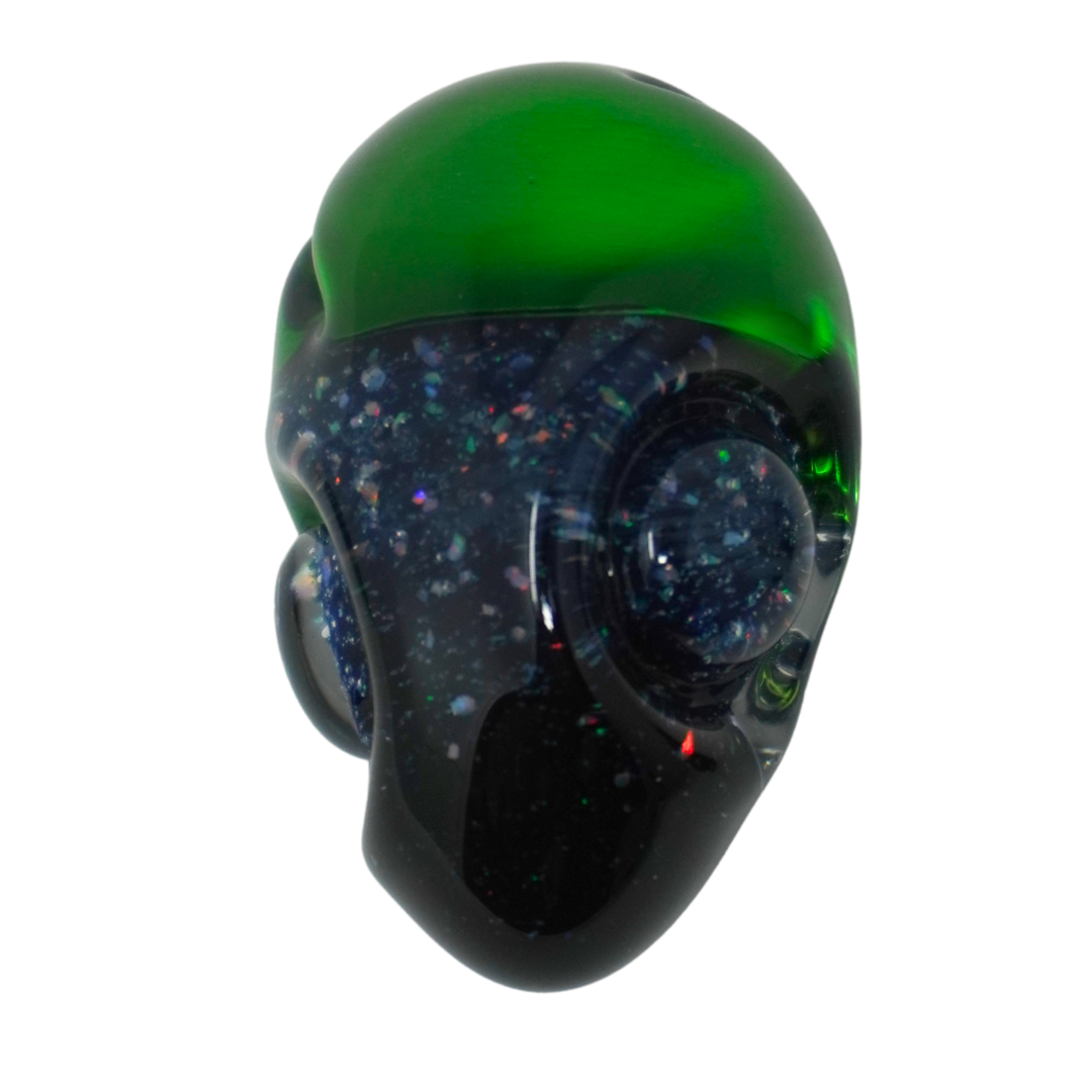 Elc Glass Dragon Egg Carb Cap - Green/Black w Crushed Opal