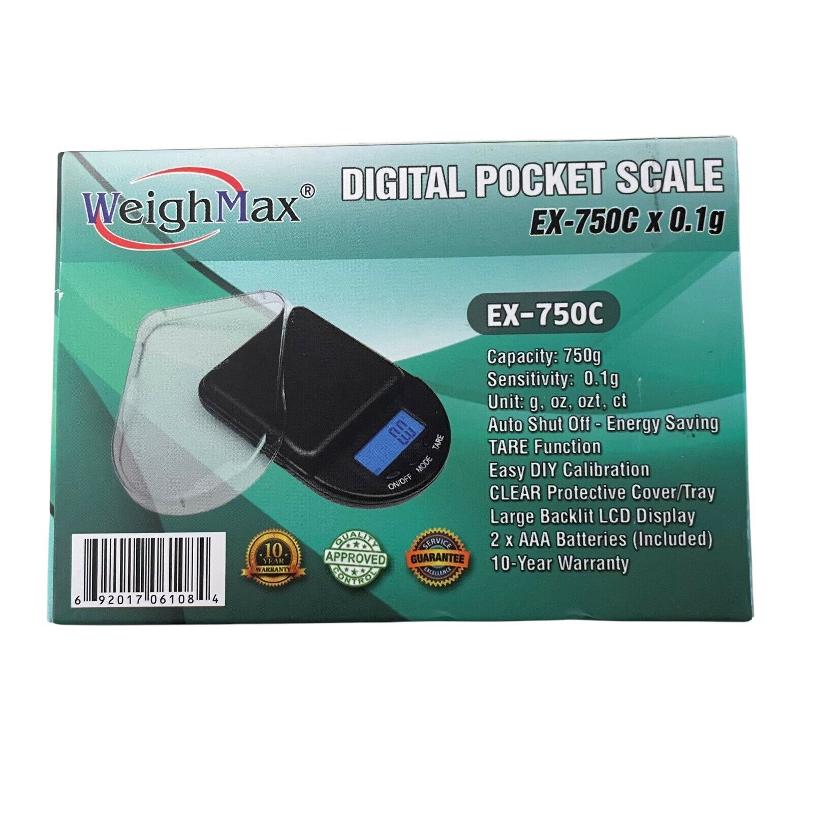 Weigh Max Digital Pocket Scale 750g x 0.1g