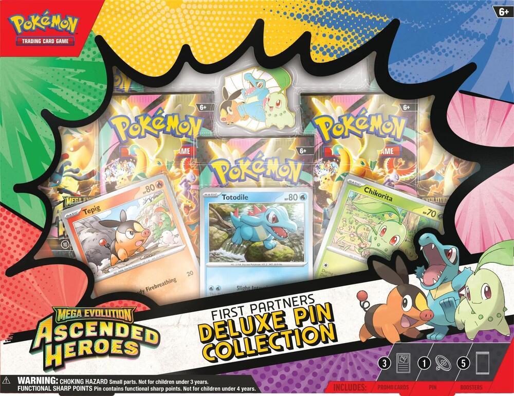 Pokemon Trading Card Games Mega Evolution Ascended Heroes First Partners Deluxe Pin Collection