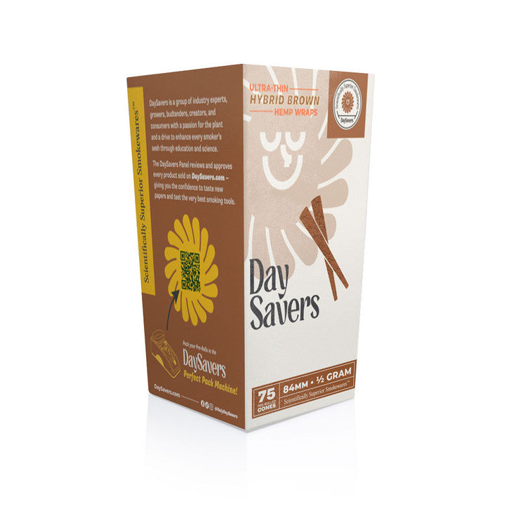 DaySavers 84mm-1/2 Gram Hemp Cones (75ct)