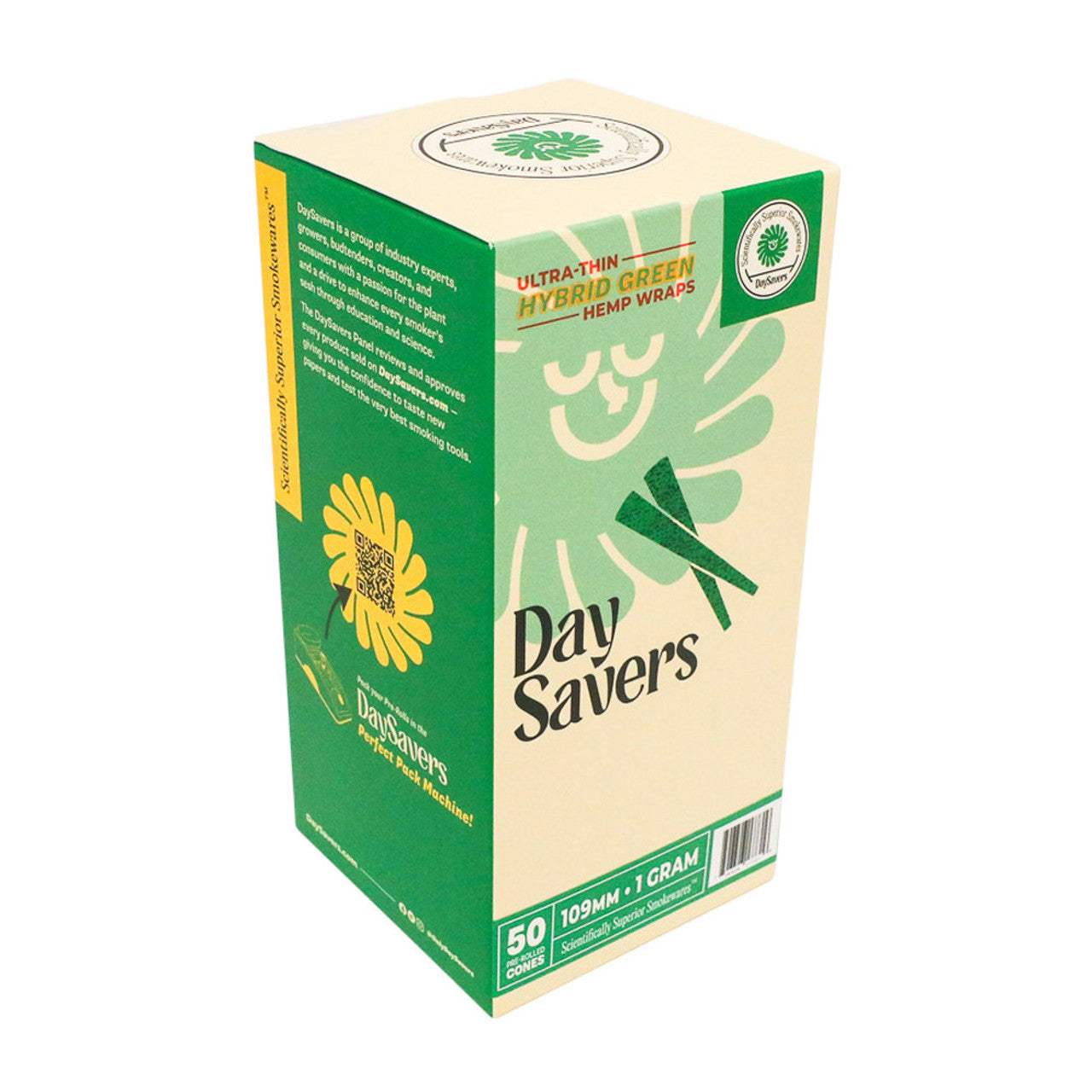 DaySavers 109mm-1 Gram Hemp Cones (50ct)