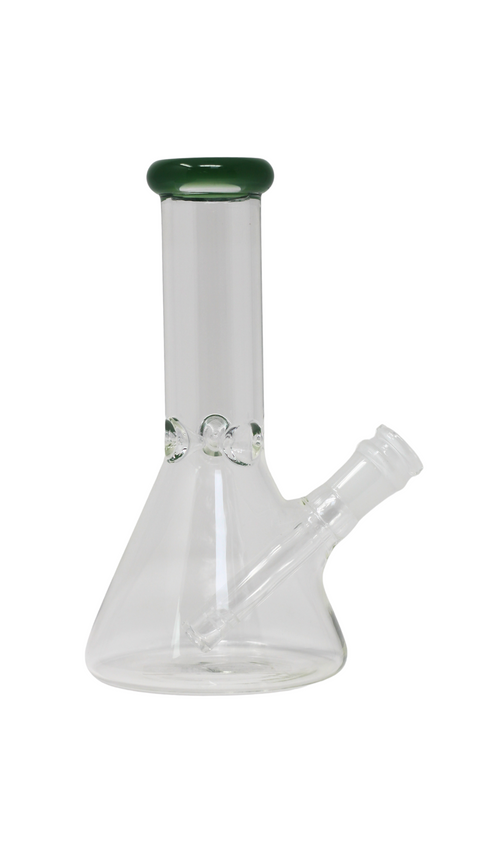 MWP 77 Beaker - 8" Clear Glass One-Tone Mini Bong