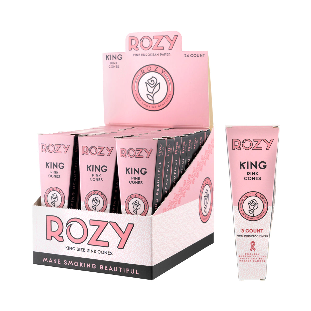 Rozy Pink Cones-24 Count : King Size