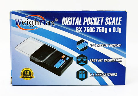 Weigh Max Digital Pocket Scale 750g x 0.1g