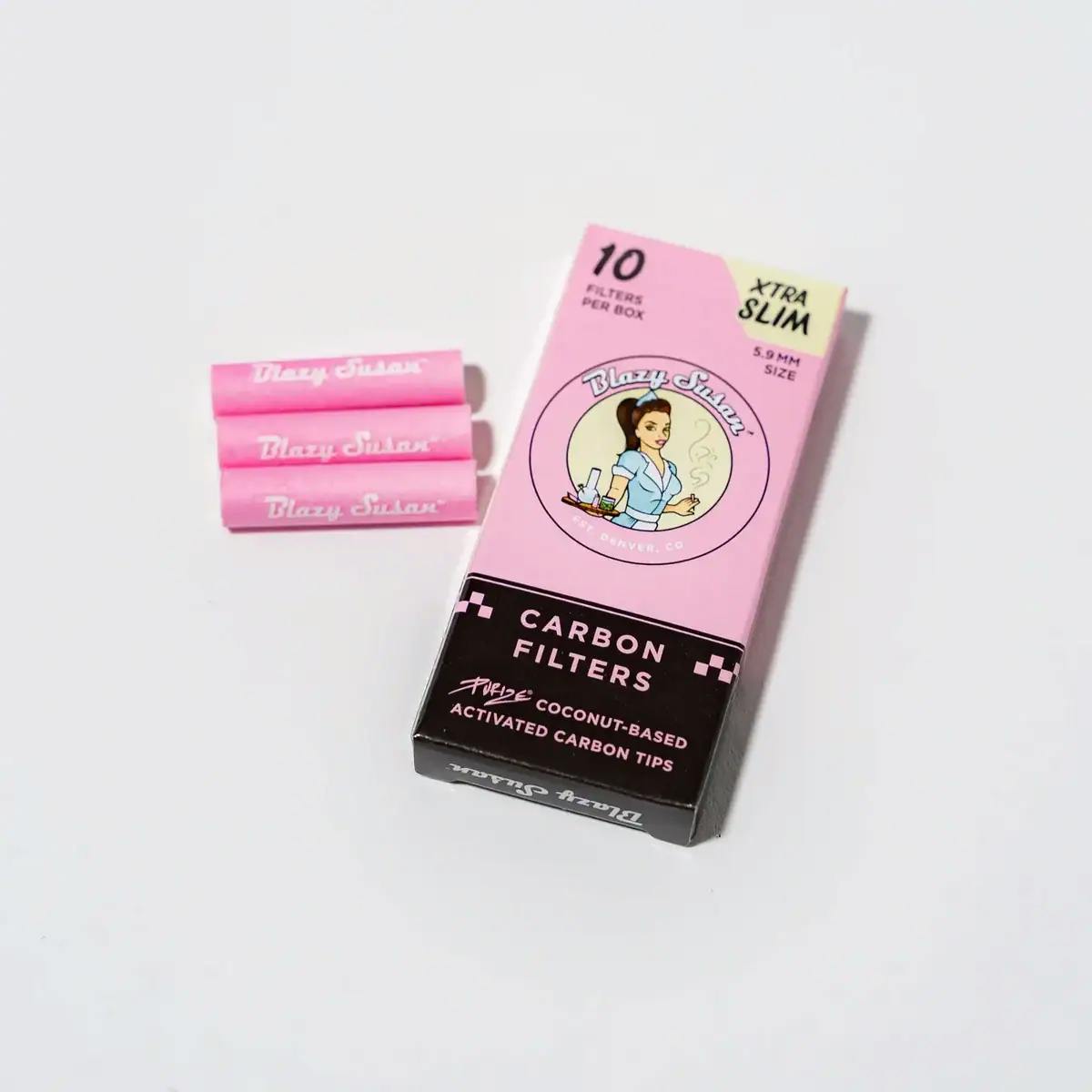 Blazy Susan x Purize Xtra Slim Activated Carbon Filter Tips 10ct.