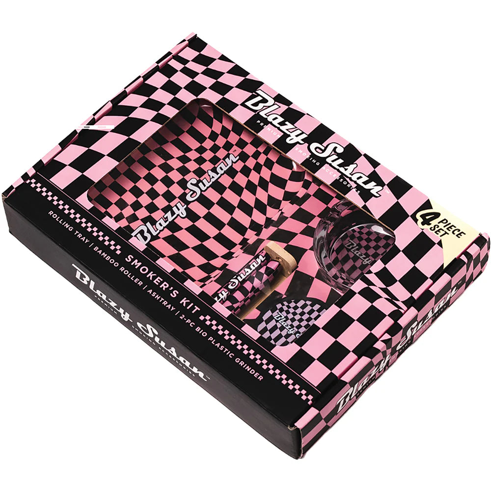 Blazy Susan Smoker's Kit 4pc. - Trippy Checkers