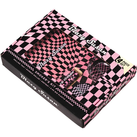 Blazy Susan Smoker's Kit 4pc. - Trippy Checkers