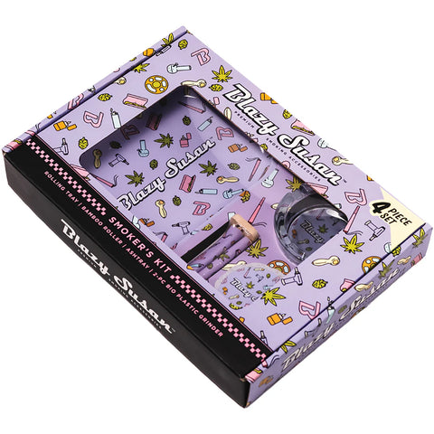 Blazy Susan Smoker's Kit 4pc. - Purple Icons