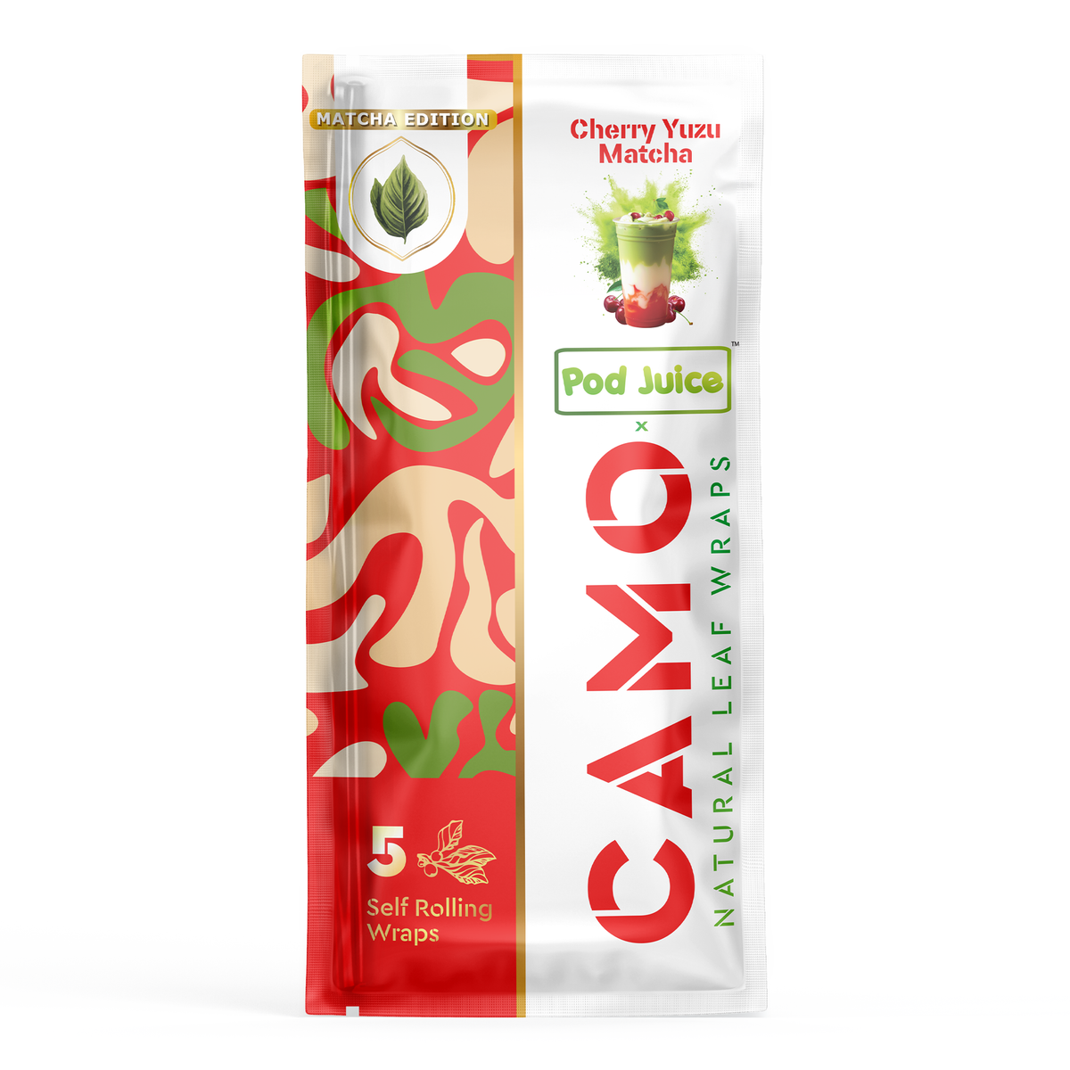 Camo Natural Leaf Wraps - Cherry Yuzu Matcha