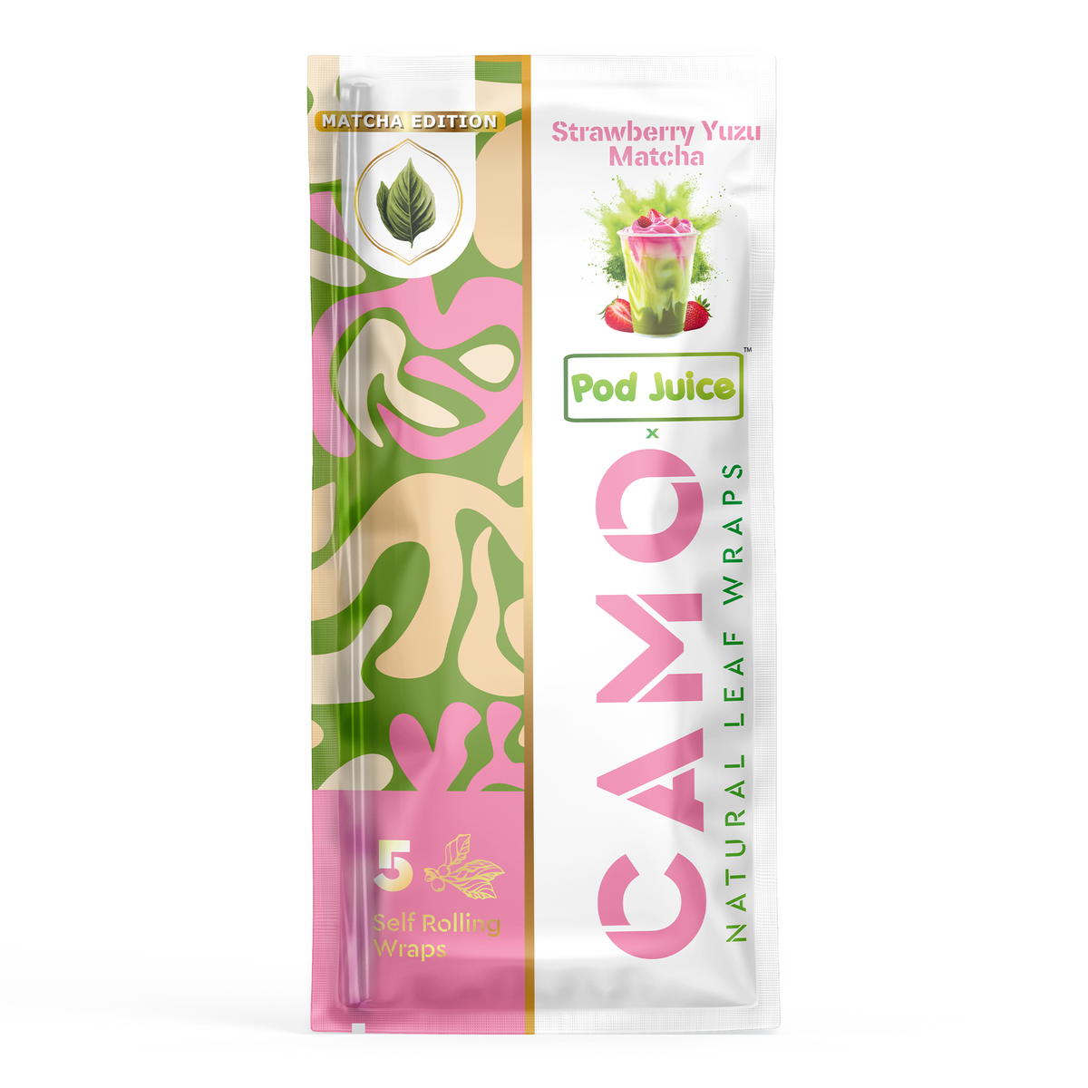 Camo Natural Leaf Wraps - Strawberry Yuzu Matcha