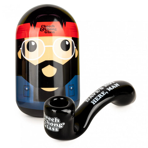 Cheech & Chong Glass 5.5" Sherlock W/ Collectible Tin - "Daves Not Here Man"