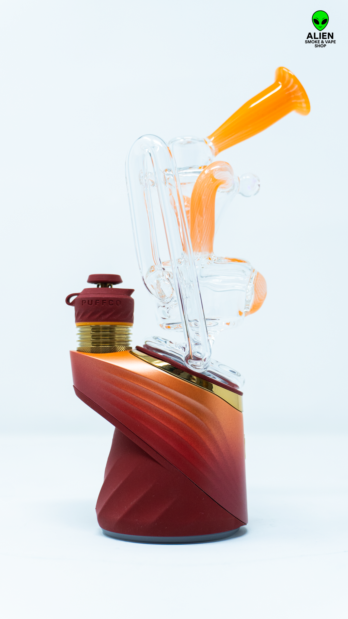 Iridescent Glass Superior Eco Dualy Puffco Peak Attachment (California Orange)