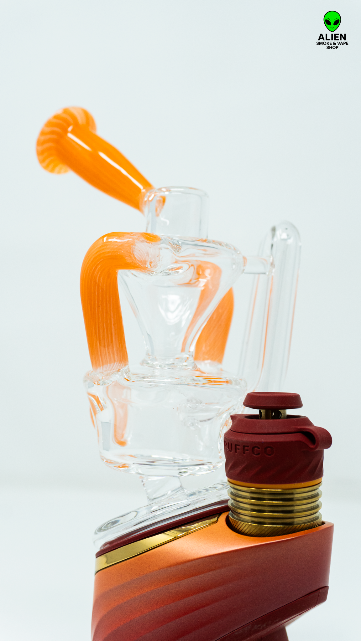 Iridescent Glass Superior Eco Dualy Puffco Peak Attachment (California Orange)