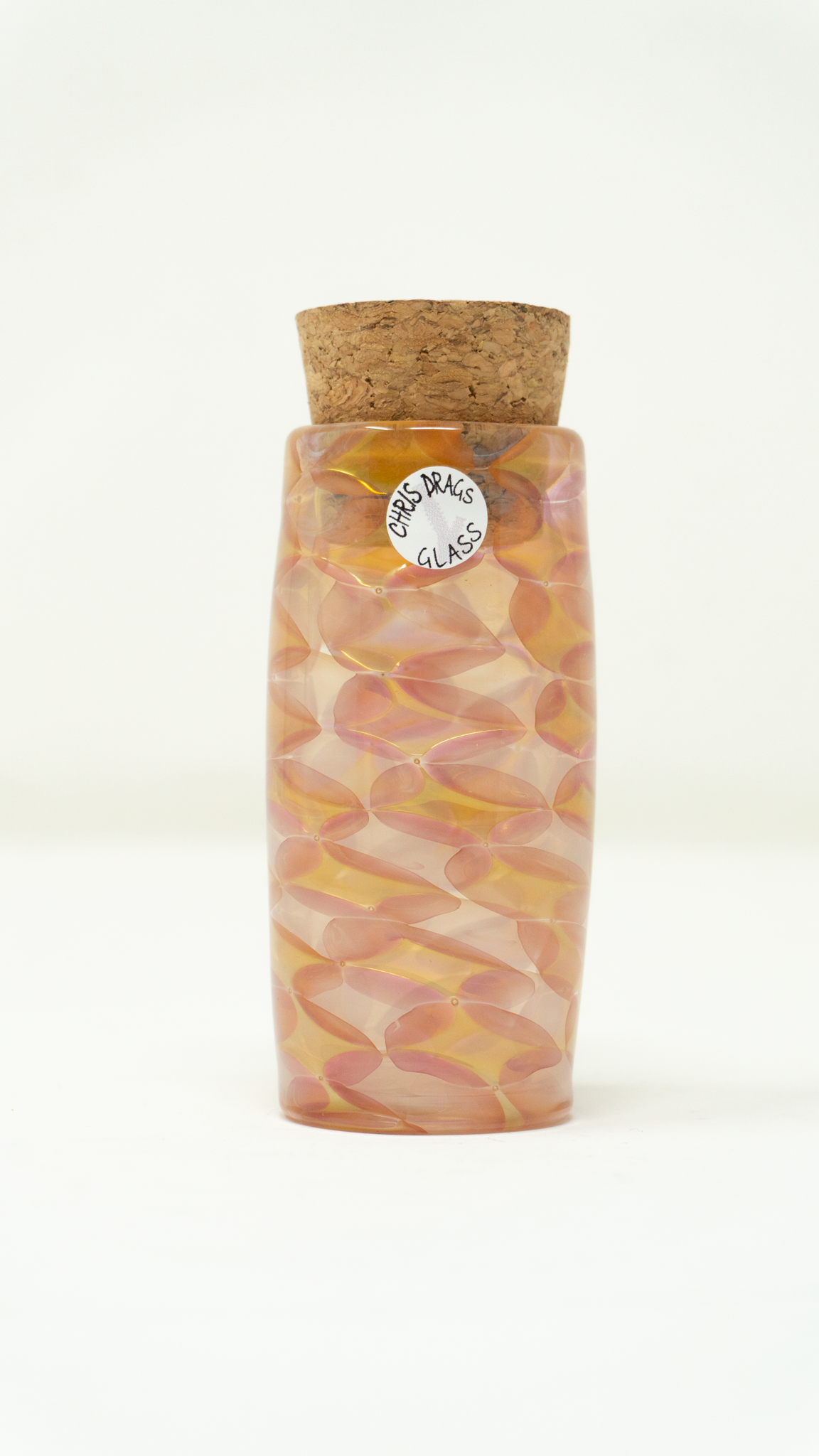 Chris Drags Glass - DotBox Jar - Pink & Gold Fume