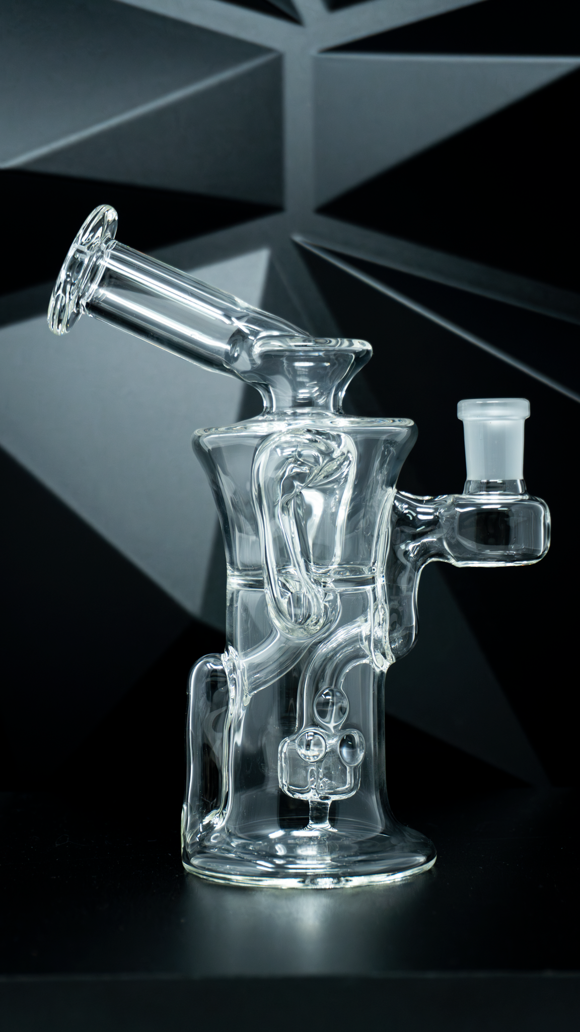 Chubby Glass Recycler w/ Kickback mouthpiece - Clear