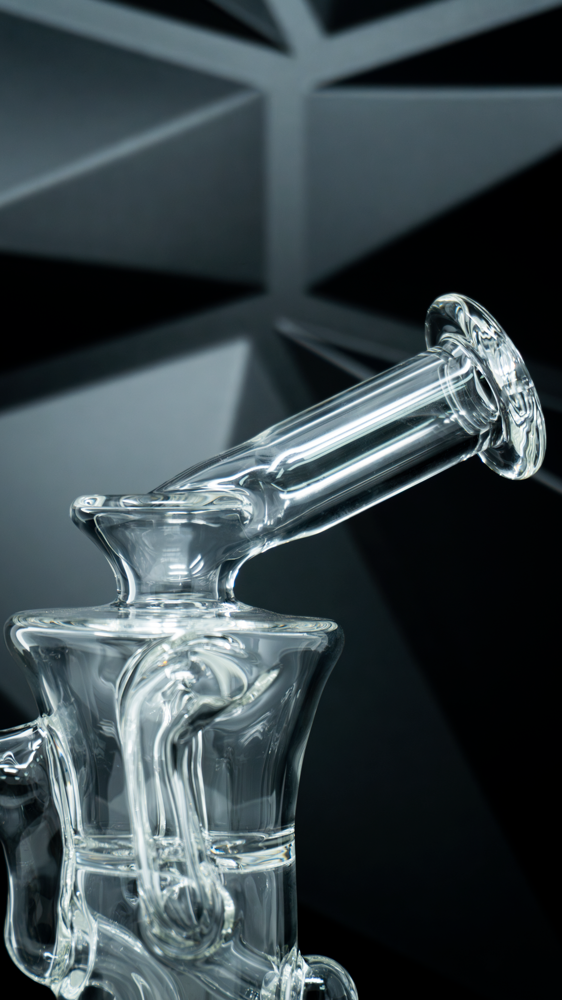Chubby Glass Recycler w/ Kickback mouthpiece - Clear