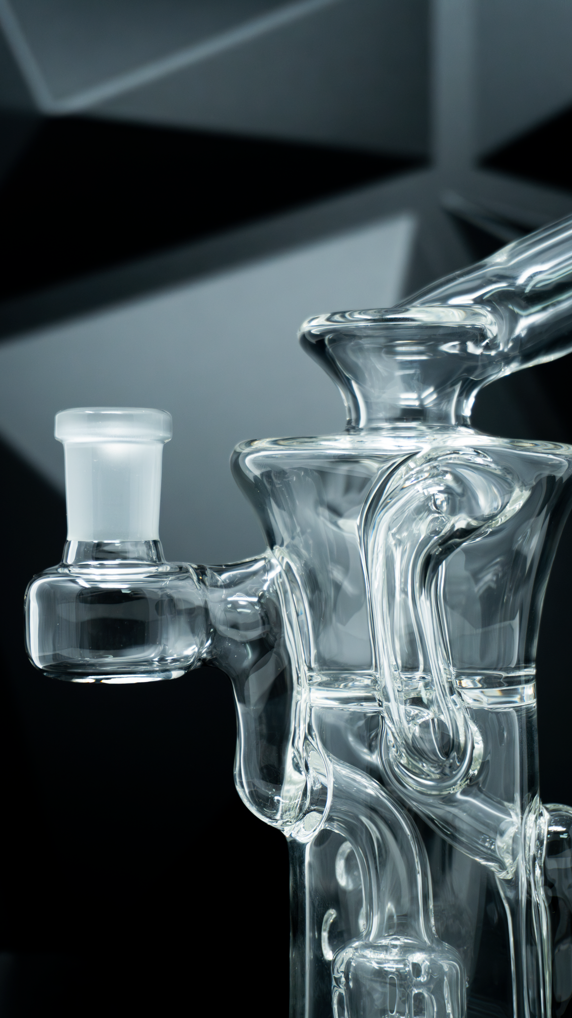 Chubby Glass Recycler w/ Kickback mouthpiece - Clear