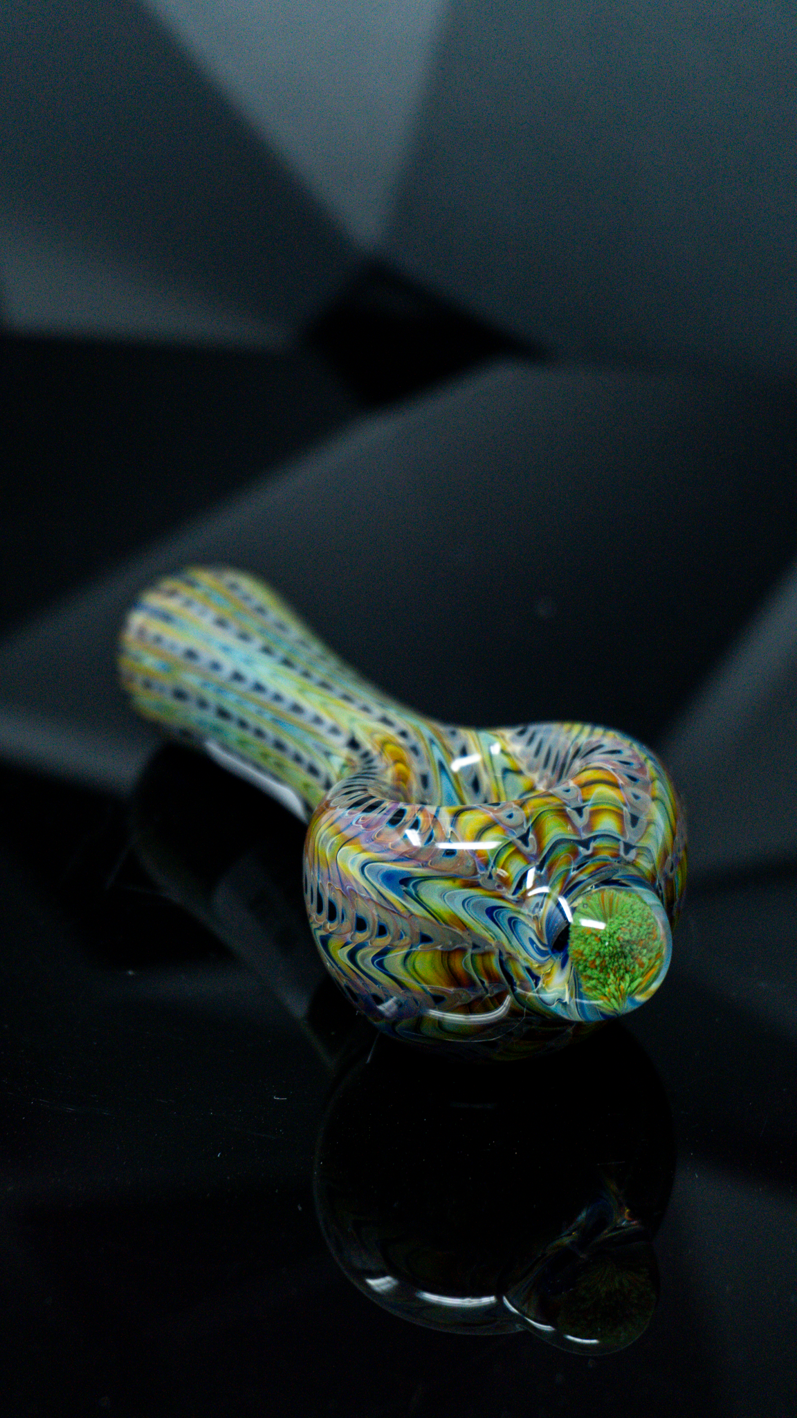 Schutz Glass Wrap And Wrake Spoon Pipe With Nug Marbles
