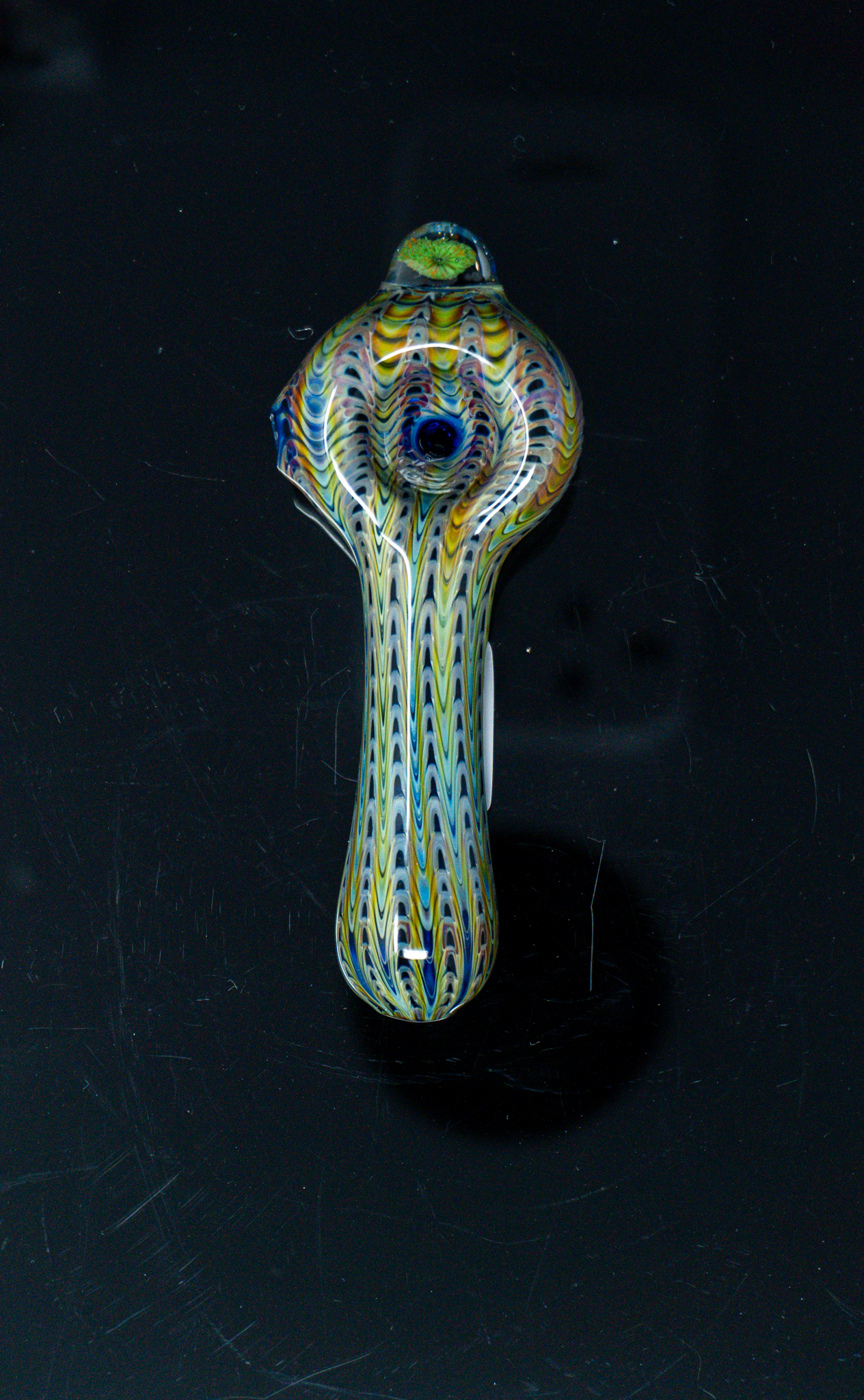 Schutz Glass Wrap And Wrake Spoon Pipe With Nug Marbles