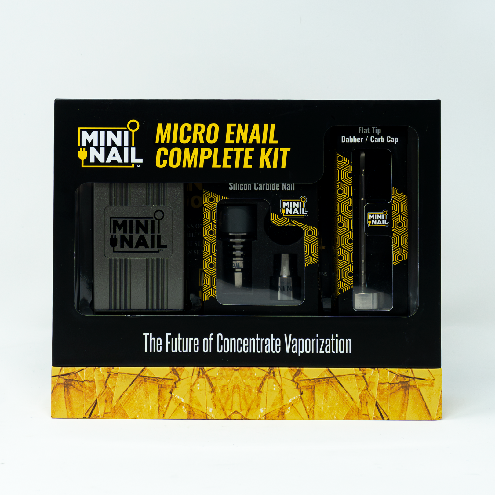 Mini Nail Micro ENail Complete Kit - Silicone Carbide Nail Flat Tip Dabber/Carb Cap