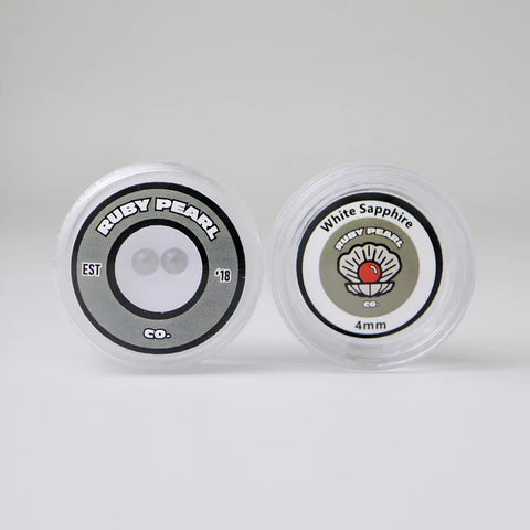 Ruby Pearl Co - Clear Sapphire Pearls 2pack : 4mm