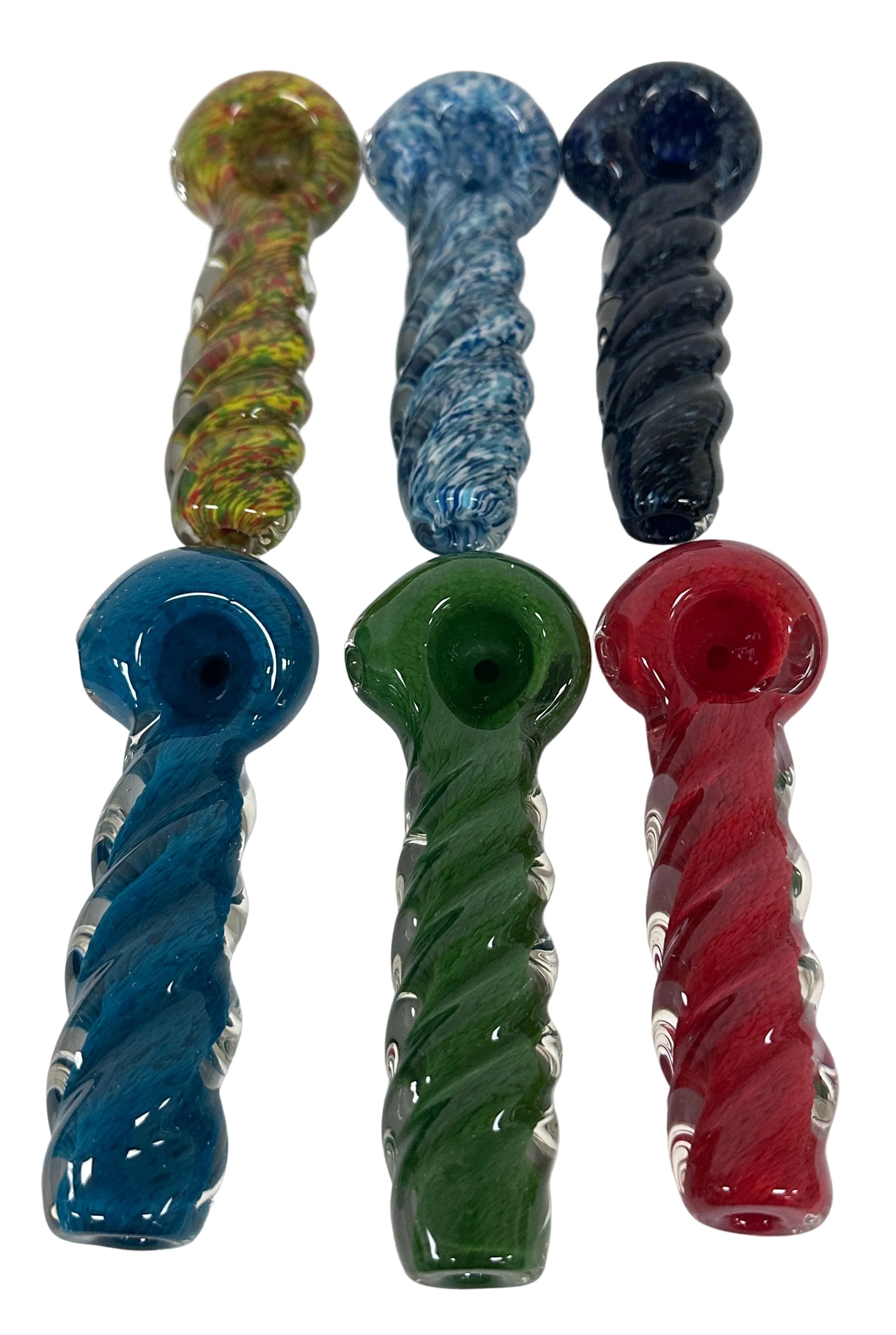 Humboldt Glass Spiral Twist Frit Spoon Pipe