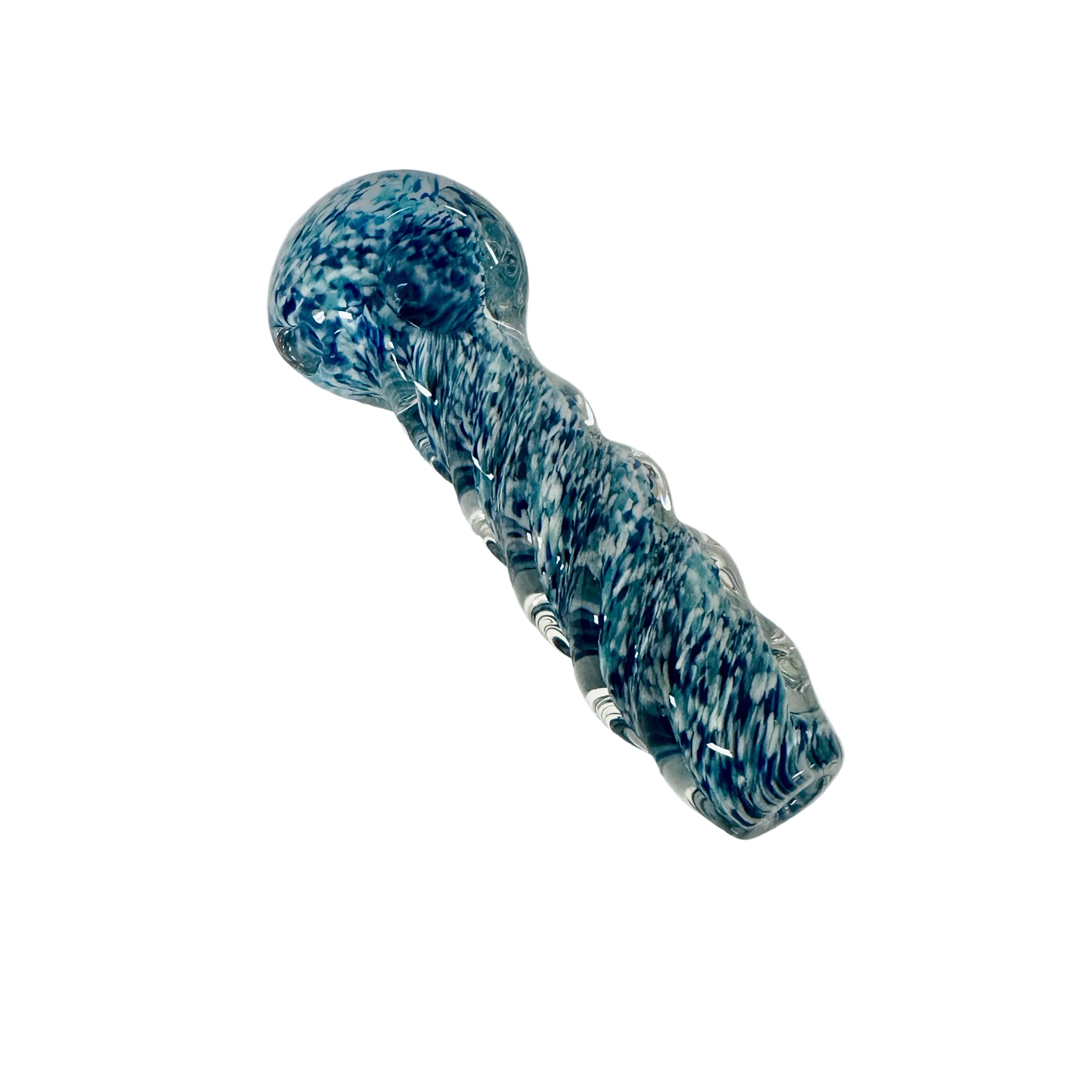 Humboldt Glass Spiral Twist Frit Spoon Pipe