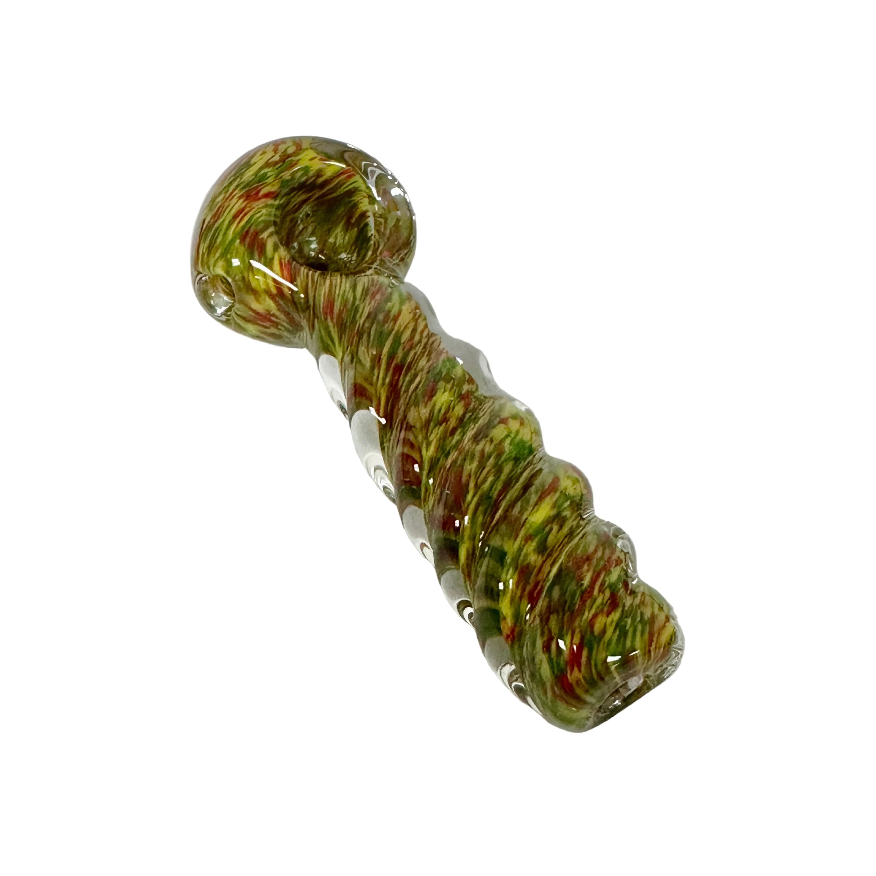 Humboldt Glass Spiral Twist Frit Spoon Pipe
