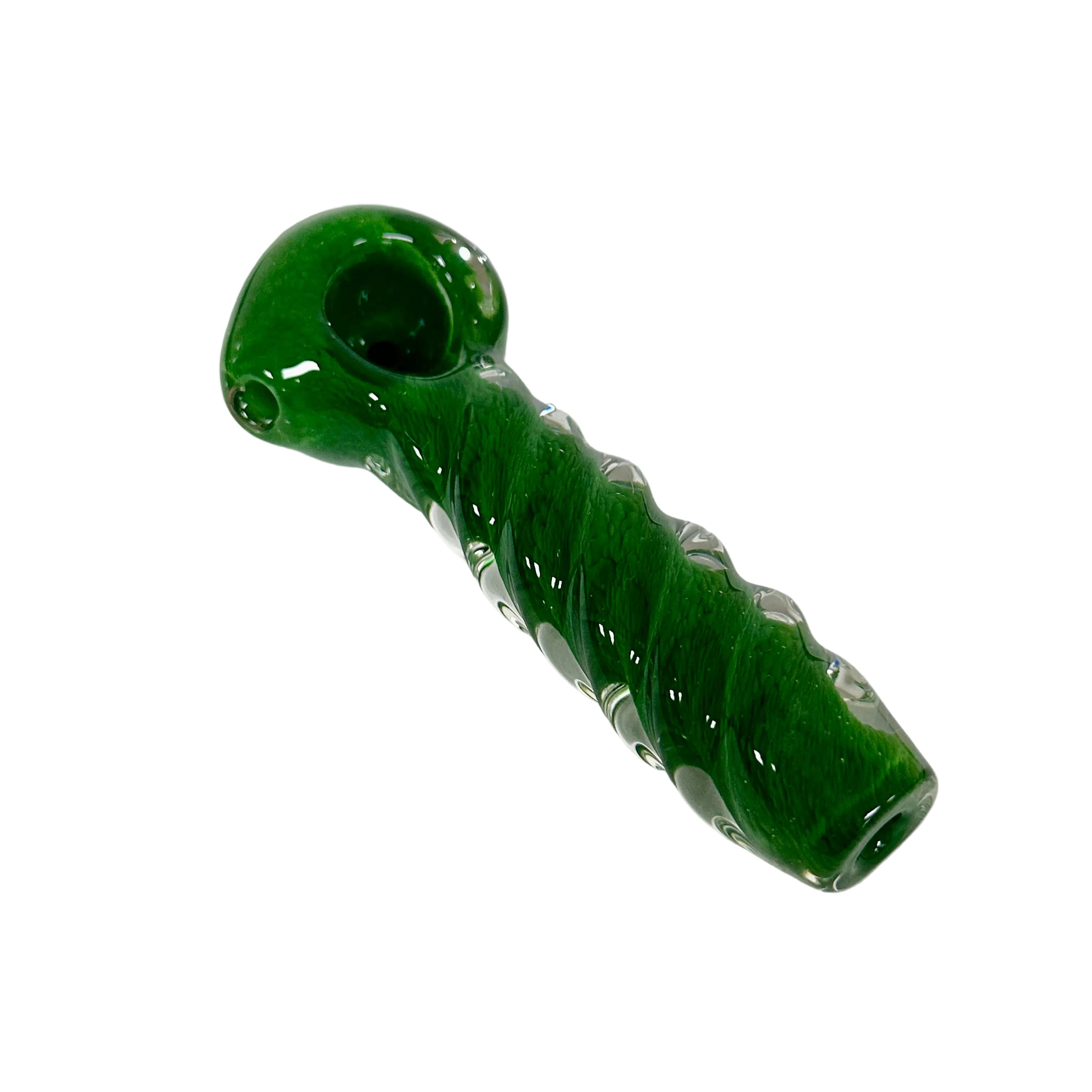 Humboldt Glass Spiral Twist Frit Spoon Pipe